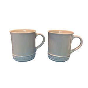 Le Creuset Set of 2 Cream Colored Coffee Tea Mugs Drinkware Gift